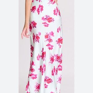 Polka dot Lakewood floral satin skirt and sweater set